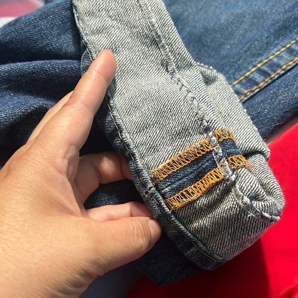 True Religion Ricky Big T Blue Straight Fit Denim Jeans size 36 Vintage Y2K - Picture 4 of 12